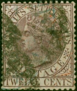 Straits Settlements 1883 12c Brown-Purple SG67 Good Used (2)