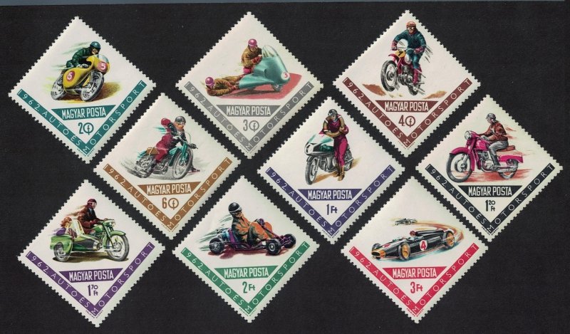 Hungary Motorcycle and Car Sports 9v 1962 MNH SG#1859-1867