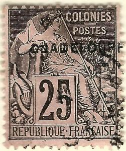 Guadeloupe SC #21 French Colony Fine Used hr.....Make me an Offer!