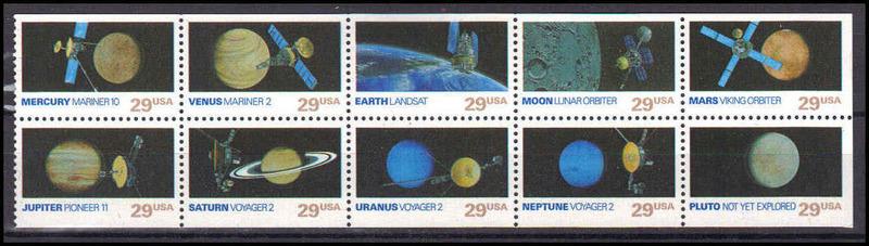 2568-2577a 29c Space Fine MNH Pane/10 NT L1019