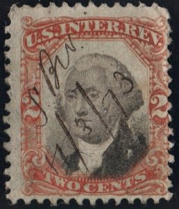 R135 2¢ Third Issue Documentary Stamp (1871) Used