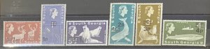 SOUTH GEORGIA 1971 5 DEFINITIVES UNMOUNTED MINT ..CAT £6