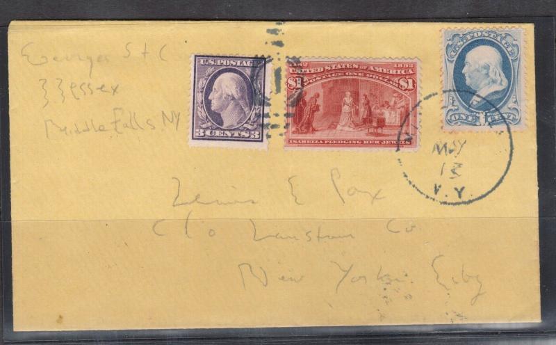 USA #241 Used With 1cent Franklin And 3cent Tied On Made Up Cover