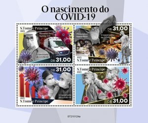 Sao Tome & Principe 2021 MNH Medical Stamps Corona Bats Wild Animals 4v M/S