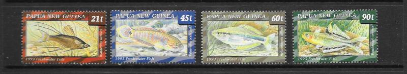 FISH - PAPUA NEW GUINEA #810-813  MNH