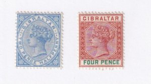 GIBRALTAR # 14 & 16 VF-MLH Q/VICTORIA ISSUES