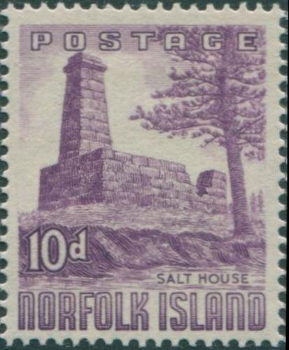 Norfolk Island 1953 SG17 10d violet Salt House MLH