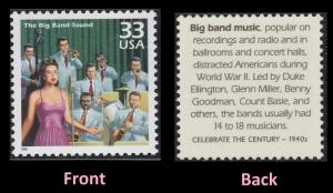 US 3186j Celebrate the Century 1940s The Big Band Sound 33c single MNH 1999