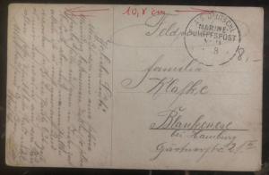 1910s Germany Navy Post Office Picture Postcard Cover U Boat Submarine above all