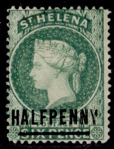 ST. HELENA QV SG34, ½d emerald, UNUSED. Cat £20.