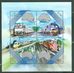 SOLOMON ISLANDS  2013 TRAINS SHEET MINT NH