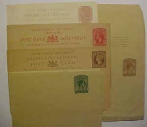 GRENADA 2 WRAPPERS 3 POSTAL CARDS MINT