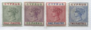 Cyprus QV 1894 1/2 piastre to 2 piastres mint o.g. hinged