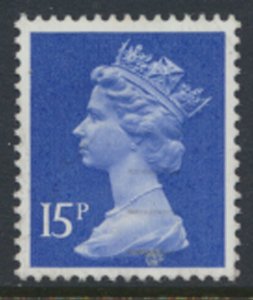 GB  Machin 15p X947   Phosphor paper  Used  SC#  MH90  see scan and details