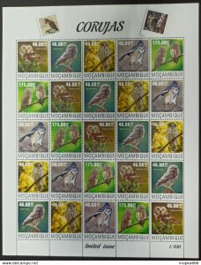 2014 Mozambique Owls Birds Fauna #7600-04 ! Unique Big Sh ** Qw91