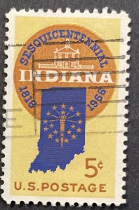 US #1308 Used F/VF 5c Sesquicentennial Indiana 1966 [B55.4.2]