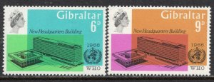 1313 - Gibraltar 1966 - WHO - New Headquarters Building - MNH Set