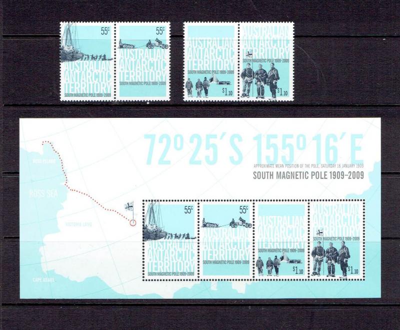 AAT - 2009 - SOUTH MAGNETIC POLE INCLUDING S/S - SCOTT 144 TO 147b - MNH