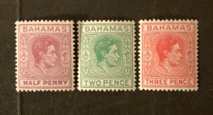 Stamps Bahamas Scott #154-6 never hinged