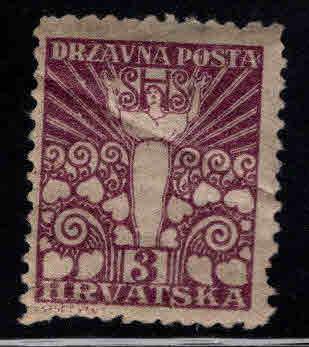 Croatia-Solvania  Scott 2L33 MH* creased stamp