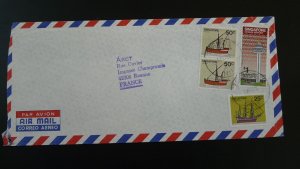 ship boat Changi airport air mail cover Singapore 1982