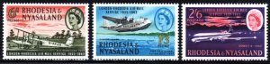 Rhodesia & Nyasaland - 1962 London-Rhodesia Airmail Service Set MH* SG 40-42