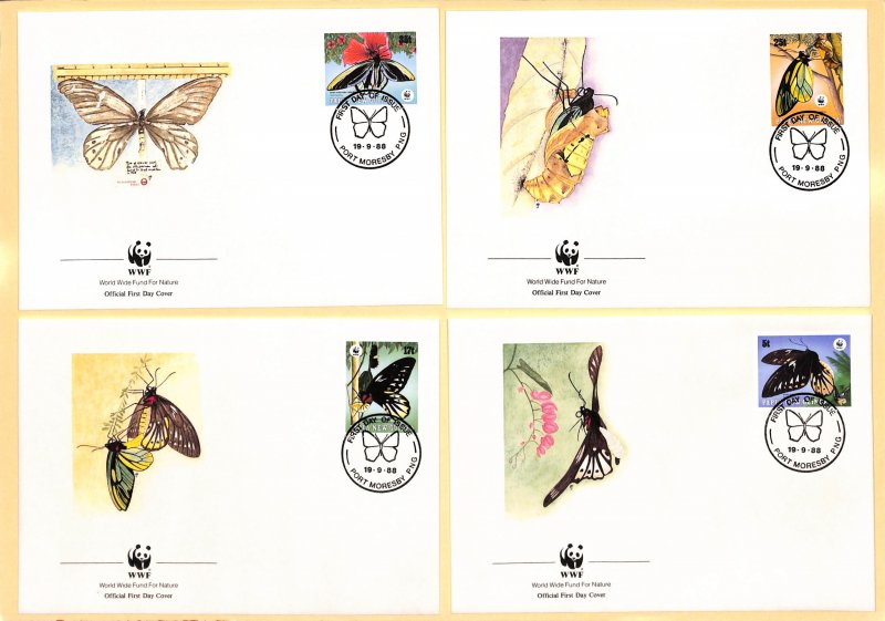 Papua New Guinea WWF World Wild Fund for Nature FDC Birdwing butterfly