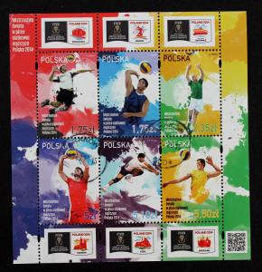 Stamps Poland FIVB WORLD CHAMPIONSHIPS Poland 2014 USED VOLLEYBALL Sheet