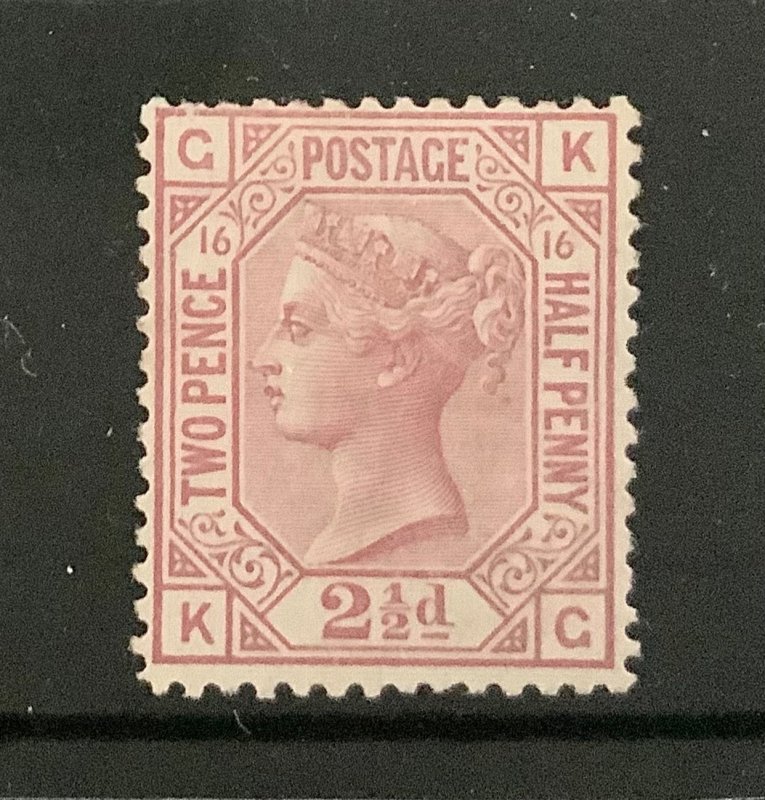 GREAT BRITAIN SC#67 PLATE 16 MLH OG CV$425.00