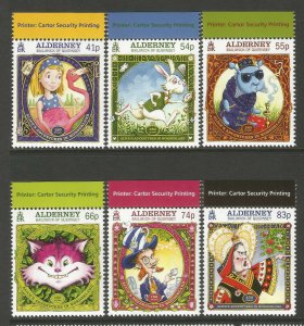 Alderney 2015 Alice Adventures in Wonderland 150th Anniversary 6v Set Stamps MNH