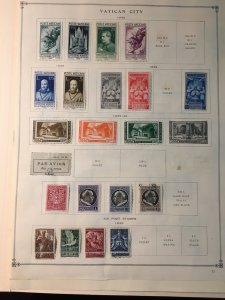 Small collection of Vatican City stamps on pages