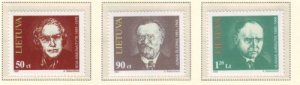 Lithuania Sc 560-562 1997 Famous Lithuanians stamp set mint NH