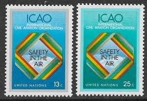 UNITED NATIONS NEW YORK 1978 ICAO AVIATION Set Sc 298-299 MNH