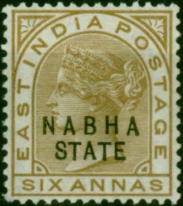 Nabha 1889 6a Olive-Bistre SG25 Fine & Fresh LMM