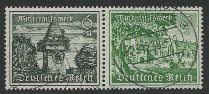 Germany Scott # B163, B162, used, se-tenant, Mi # W136