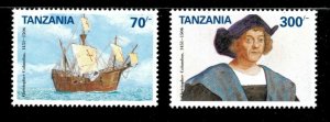 Tanzania 1992 - Christopher Columbus - Set of 2v - Scott 897-98 - MNH