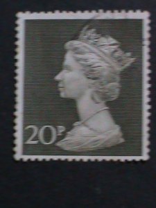 ​GREAT BRITAIN-1970   QUEEN ELIZABETH II- MACHINS USED 20P LARGE SIZE VF