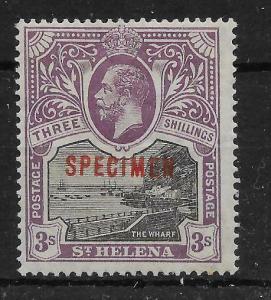 ST.HELENA SG81s 1913 3/= BLACK & VIOLET OVPT SPECIMEN MTD MINT