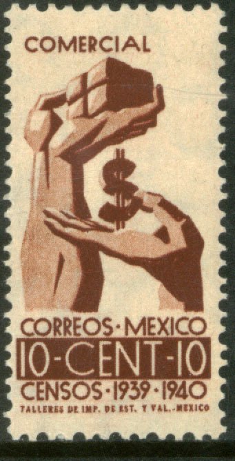 MEXICO 753, 10¢ Census, 1940. MINT, NH, VF,