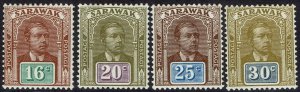 SARAWAK 1928 RAJA BROOKE 16C - 30C WMK ROSETTES