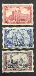 MOMEN: GERMAN COLONIES IN TURKEY SC #21-23 1900 MINT OG NH LOT #62899