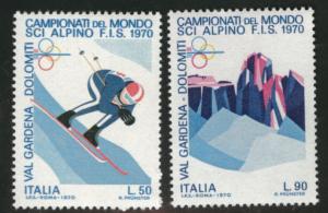 Italy Scott 1007-8 MNH** 1970 Alpine ski set
