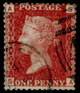 SG43, 1d rose-red plate 170, FINE USED, CDS. SA