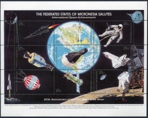 Micronesia 81 ai sheet, 82, MNH. Mi 132-141. Space, 1989. First Moon landing-20.