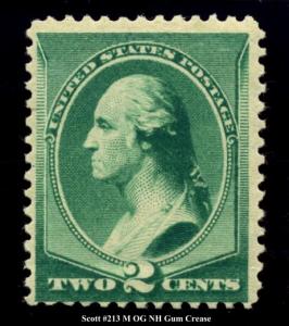 Scott #213 Washington From 1887, M OG NH
