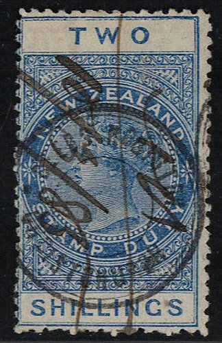 New Zealand 1882 Two Shilling Stamp Duty