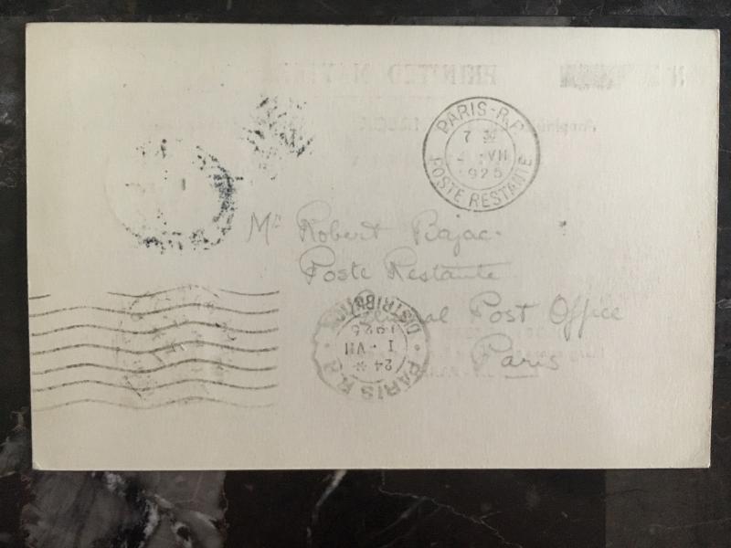 1925 England First Flight Postcard Cover to paris France Seaplane 120 Carried