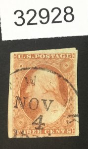 US STAMPS  #11 VAR. USED GASH ON SHOULDER  LOT #32928