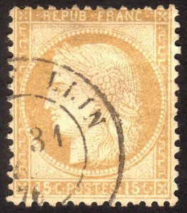 1873, France 15c, Ceres, Used, Sc 61