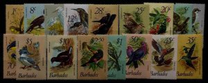 Barbados 495/511/ 17 MNH values Birds SCV33.50